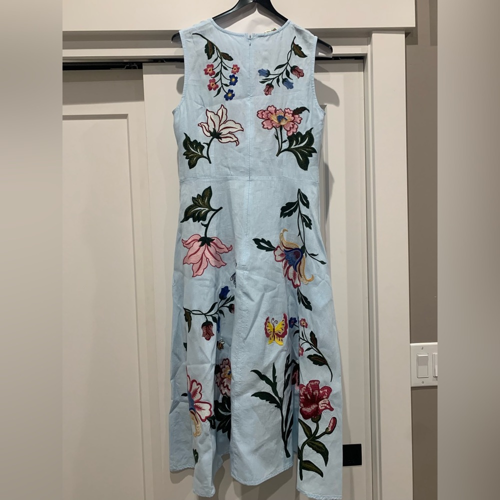 Beautiful blue floral embroidered dress.